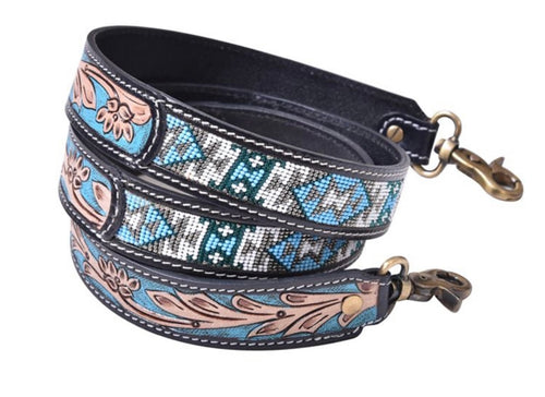 (#PS0A3) Fireside Glimmer Hand-Tooled Strap