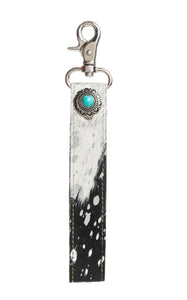KF2504 Concho Black & White Hairon Key Fob