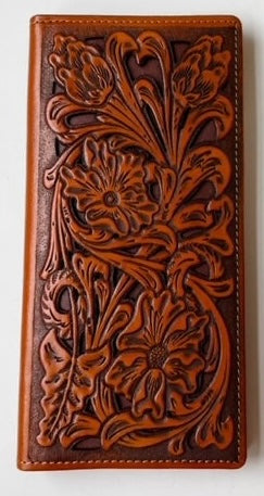 2501BH Tooled Leather Bi-Fold Wallet
