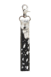 KF2504 Concho Black & White Hairon Key Fob