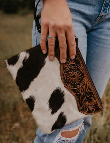 2505FL Cowhide Wristlet Purse