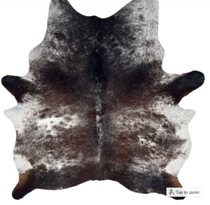 CH2506 Dark Tricolor Speckled Brazilian Cowhide