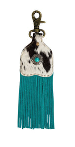 KF2507 Hairon Hide Fringed Key Fob