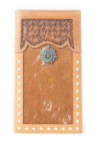 2506MB Hair-on Hand Tooled Leather Wallet