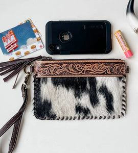 2542BH Western Mini Mobile Cowhide Tooled Leather Crossbody