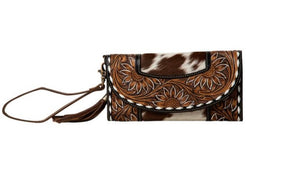 (#342) Women’s Hand-Tooled Wristlet Wallet