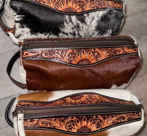 2506LI Tooled Leather Cowhide Toiletries