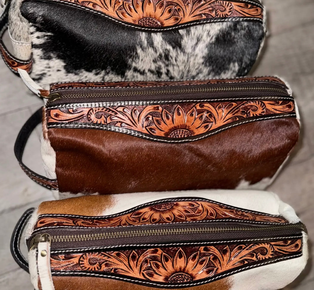 2506LI Tooled Leather Cowhide Toiletries