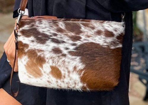 2548BHGenuine Hairon Cowhide Clutch Purse Bag