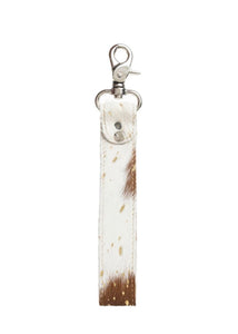 KF2503 Concho Brown & White Hairon Key Fob