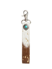 Load image into Gallery viewer, KF2503 Concho Brown &amp; White Hairon Key Fob