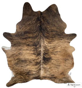 CH2509 Large Tan, Brown, Black Brazilian Brindle Cowhide