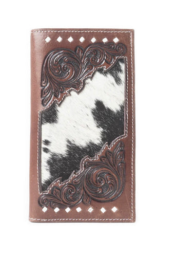 2505MB Hair-on Hand Tooled Leather Wallet