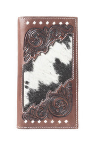 2505MB Hair-on Hand Tooled Leather Wallet