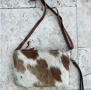 2547BH Genuine Hairon Cowhide Clutch Purse Bag