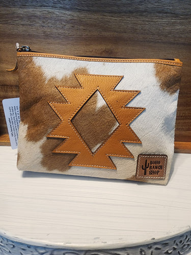 2514BH Cowhide Aztec Makeup Bag
