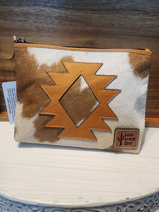 2514BH Cowhide Aztec Makeup Bag