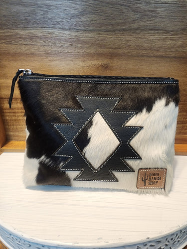 2513BH Cowhide Aztec Makeup Bag